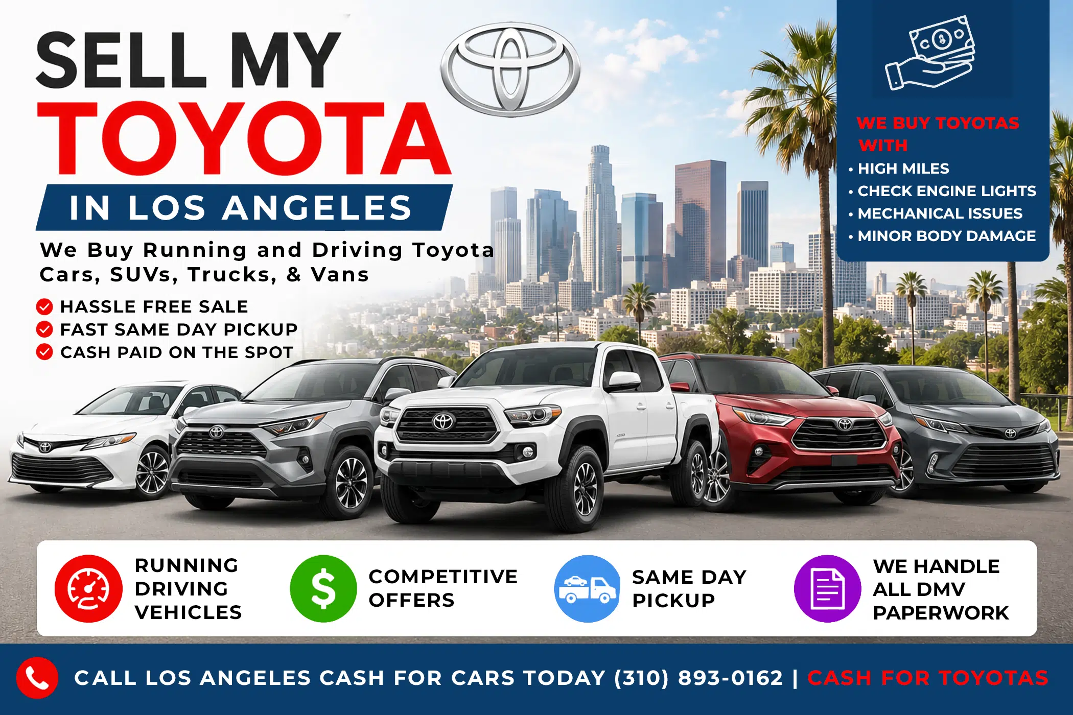 Sell My Toyota in Los Angeles, We buy running Toyotas – All years and models